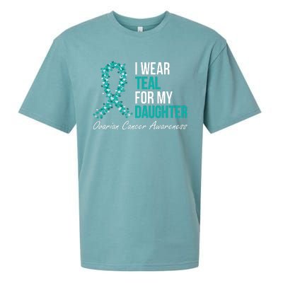 Ovarian Cancer Ribbon I Wear Teal For My Daughter Support Sueded Cloud Jersey T-Shirt