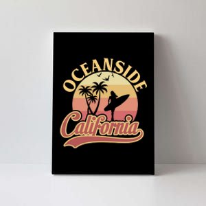 Oceanside California Retro Print Canvas