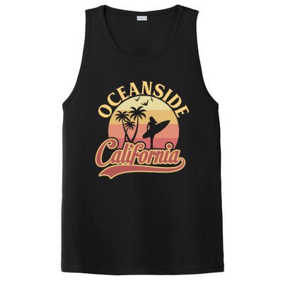 Oceanside California Retro Print PosiCharge Competitor Tank