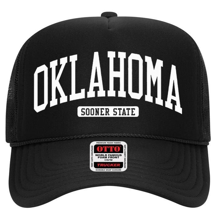 Oklahoma College Style High Crown Mesh Back Trucker Hat