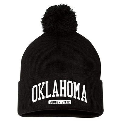 Oklahoma College Style Pom Pom 12in Knit Beanie