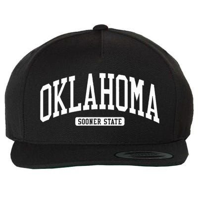 Oklahoma College Style Wool Snapback Cap