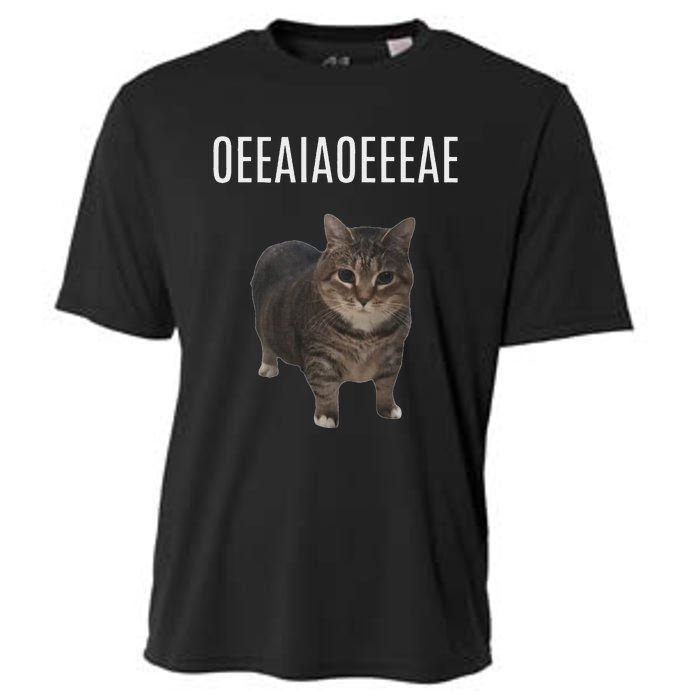 Oiiaoiia Cat Spinning Cat Meme Funny Trendy Cat Lovers Art Cooling Performance Crew T-Shirt