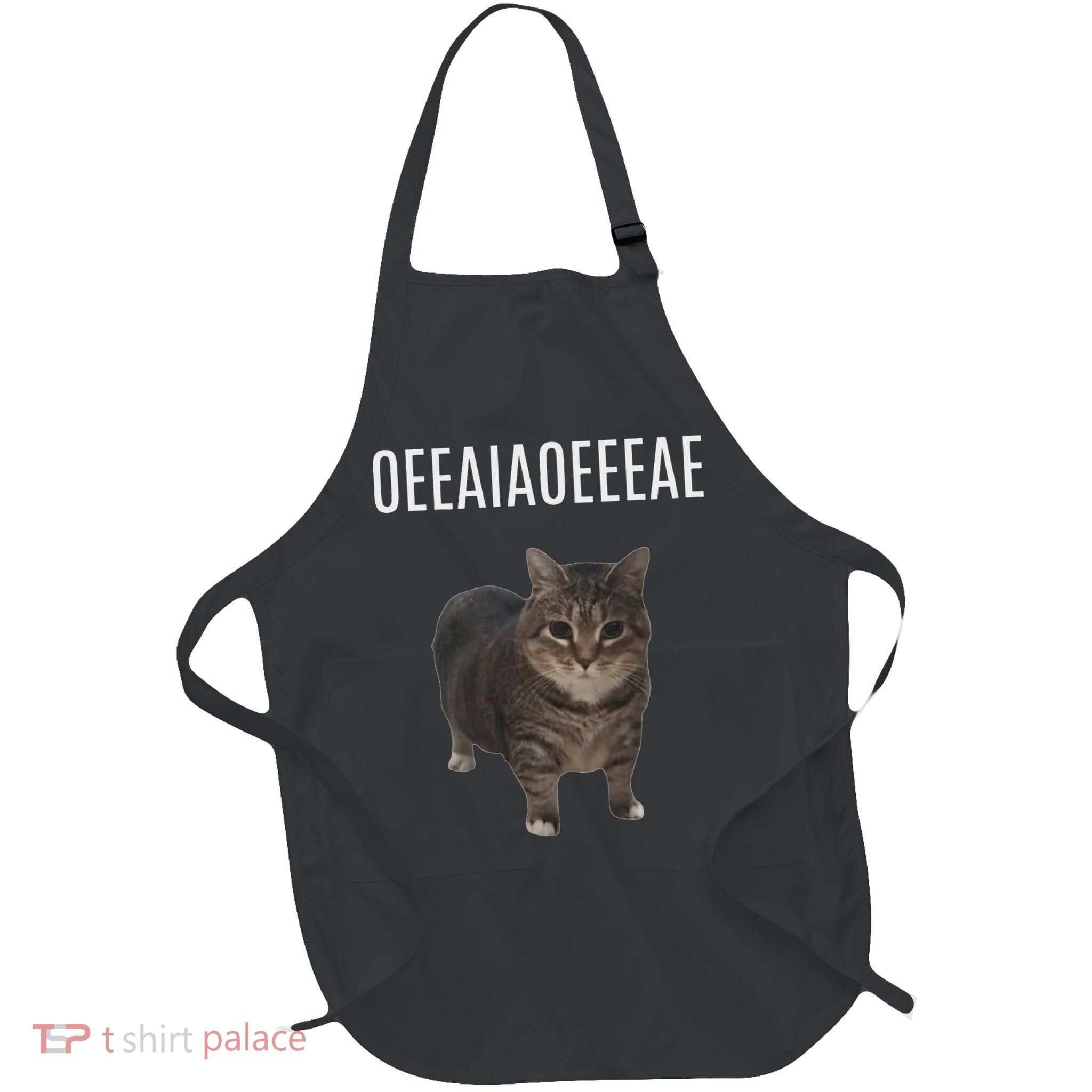Oiiaoiia Cat Spinning Cat Meme Funny Trendy Cat Lovers Art Full-Length Apron With Pockets