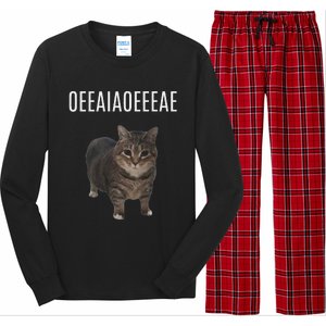 Oiiaoiia Cat Spinning Cat Meme Funny Trendy Cat Lovers Art Long Sleeve Pajama Set