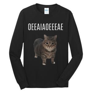 Oiiaoiia Cat Spinning Cat Meme Funny Trendy Cat Lovers Art Tall Long Sleeve T-Shirt