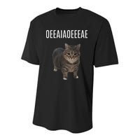 Oiiaoiia Cat Spinning Cat Meme Funny Trendy Cat Lovers Art Youth Performance Sprint T-Shirt