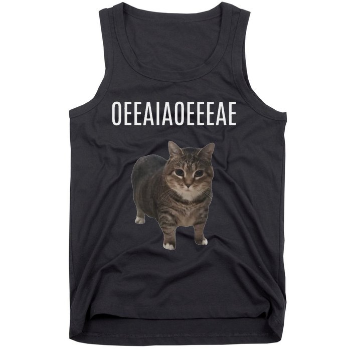 Oiiaoiia Cat Spinning Cat Meme Funny Trendy Cat Lovers Art Tank Top