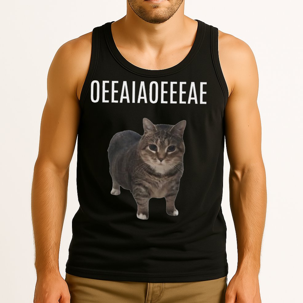 Oiiaoiia Cat Spinning Cat Meme Funny Trendy Cat Lovers Art Tank Top