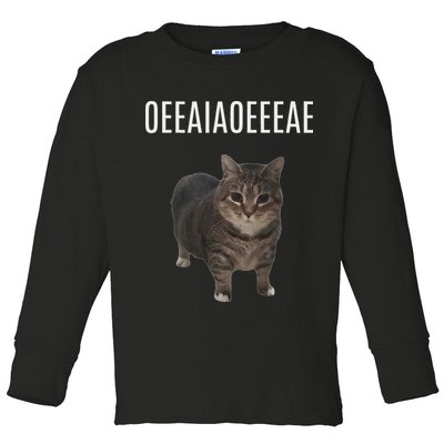 Oiiaoiia Cat Spinning Cat Meme Funny Trendy Cat Lovers Art Toddler Long Sleeve Shirt
