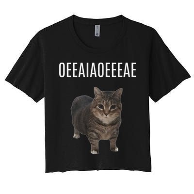 Oiiaoiia Cat Spinning Cat Meme Funny Trendy Cat Lovers Art Crop Top
