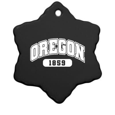 Oregon Collegiate Style 1859 Ceramic Star Ornament