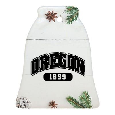 Oregon Collegiate Style 1859 Ceramic Bell Ornament