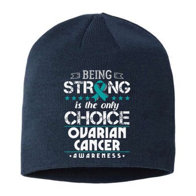 Ovarian Cancer Survivor Teal Awareness Ribbon Sustainable Beanie