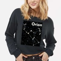 Orion Constellation Space Solar System Stars Cropped Pullover Crew