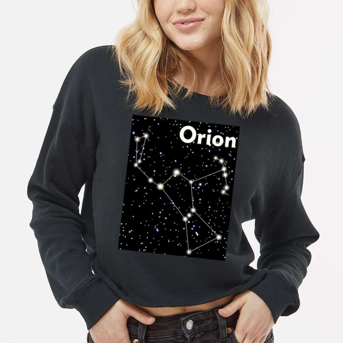 Orion Constellation Space Solar System Stars Cropped Pullover Crew