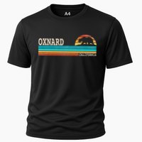 Oxnard California State Bear Retro Sunset Cooling Performance Crew T-Shirt