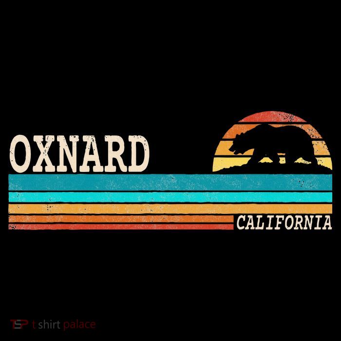 Oxnard California State Bear Retro Sunset T-Shirt