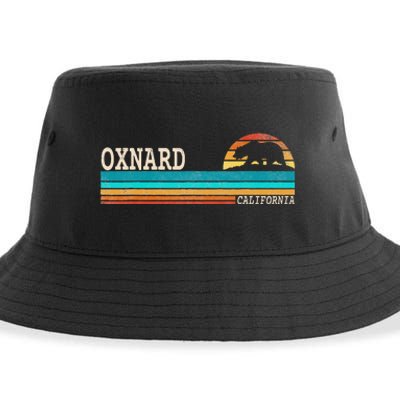 Oxnard California State Bear Retro Sunset Sustainable Bucket Hat