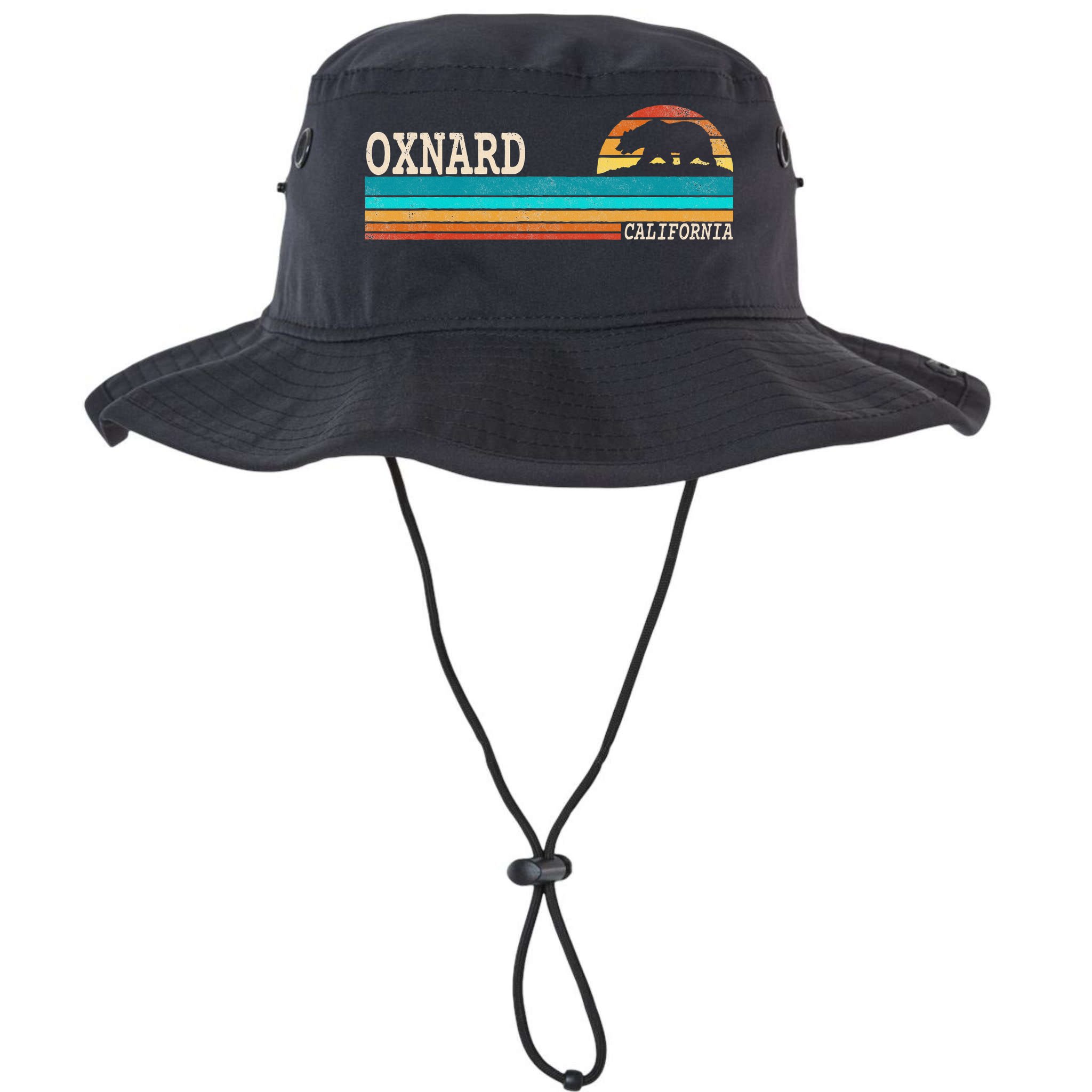 Oxnard California State Bear Retro Sunset Bucket Hat