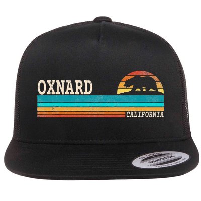 Oxnard California State Bear Retro Sunset Flatbill Hat