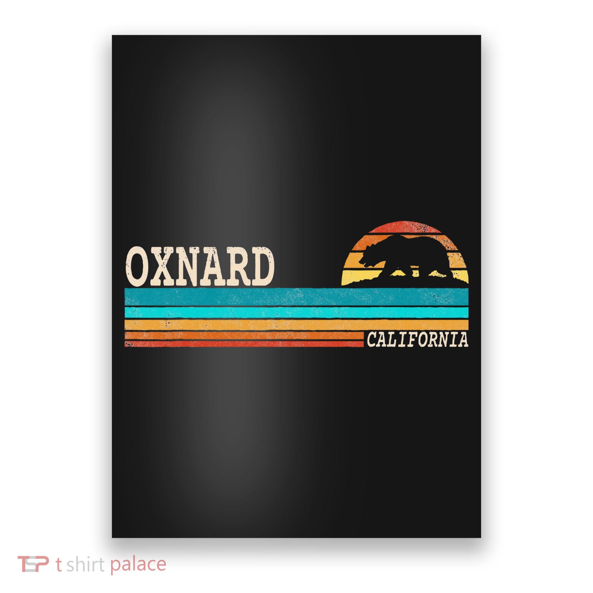 Oxnard California State Bear Retro Sunset Poster