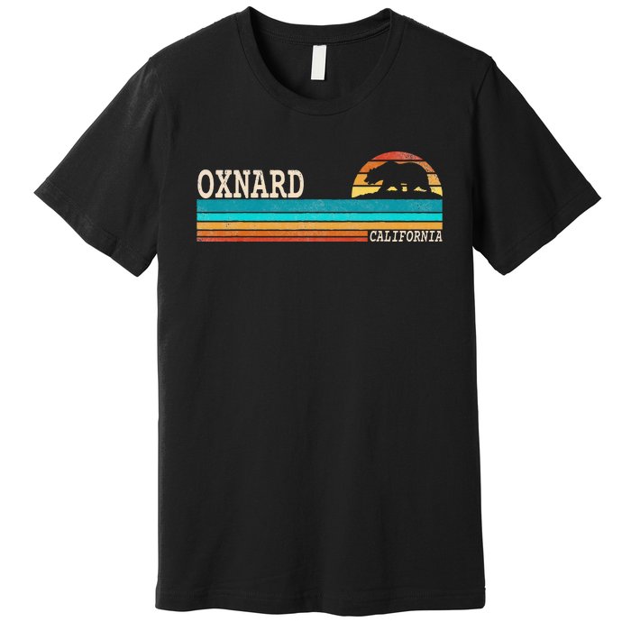 Oxnard California State Bear Retro Sunset Premium T-Shirt