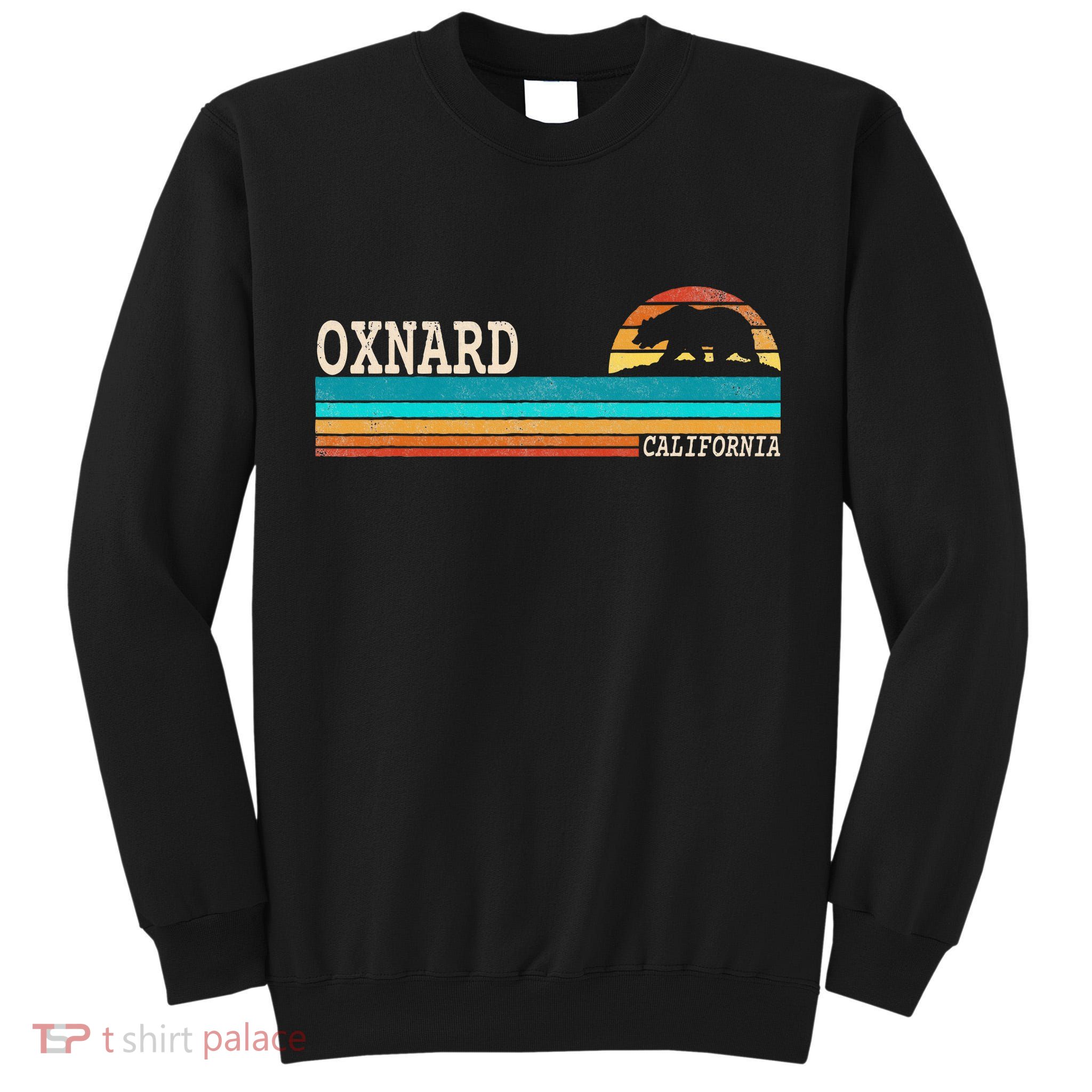 Oxnard California State Bear Retro Sunset Tall Sweatshirt