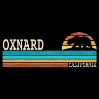 Oxnard California State Bear Retro Sunset Pom Pom 12in Knit Beanie
