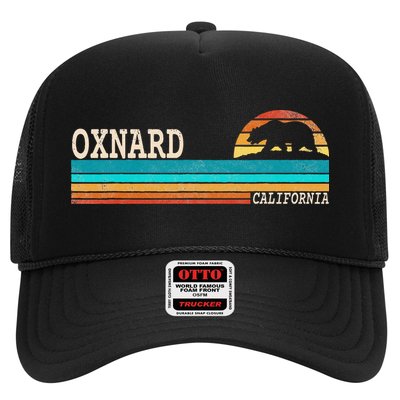 Oxnard California State Bear Retro Sunset Trucker Hat