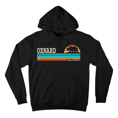 Oxnard California State Bear Retro Sunset Tall Hoodie