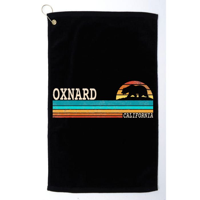 Oxnard California State Bear Retro Sunset Golf Towel
