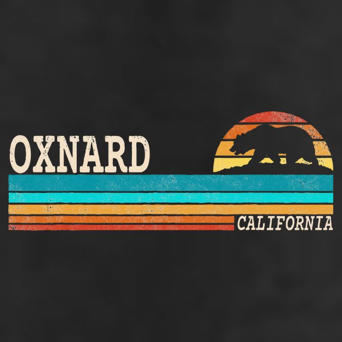 Oxnard California State Bear Retro Sunset Golf Towel