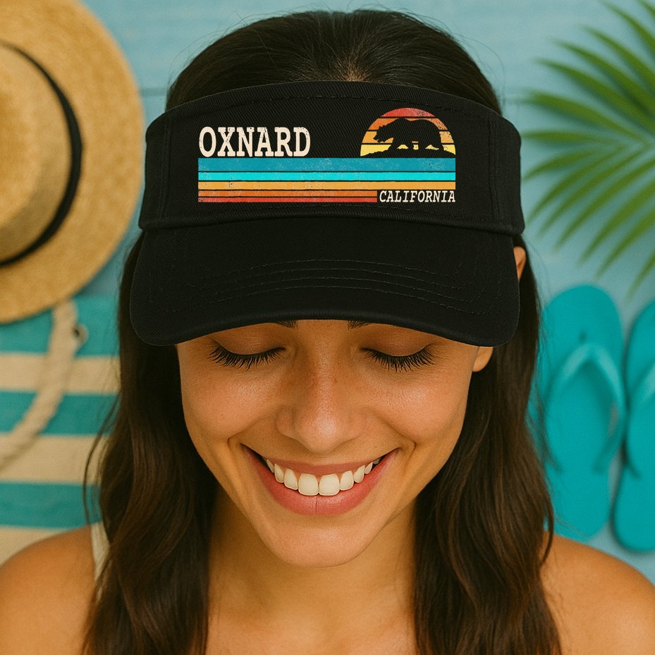 Oxnard California State Bear Retro Sunset Visor