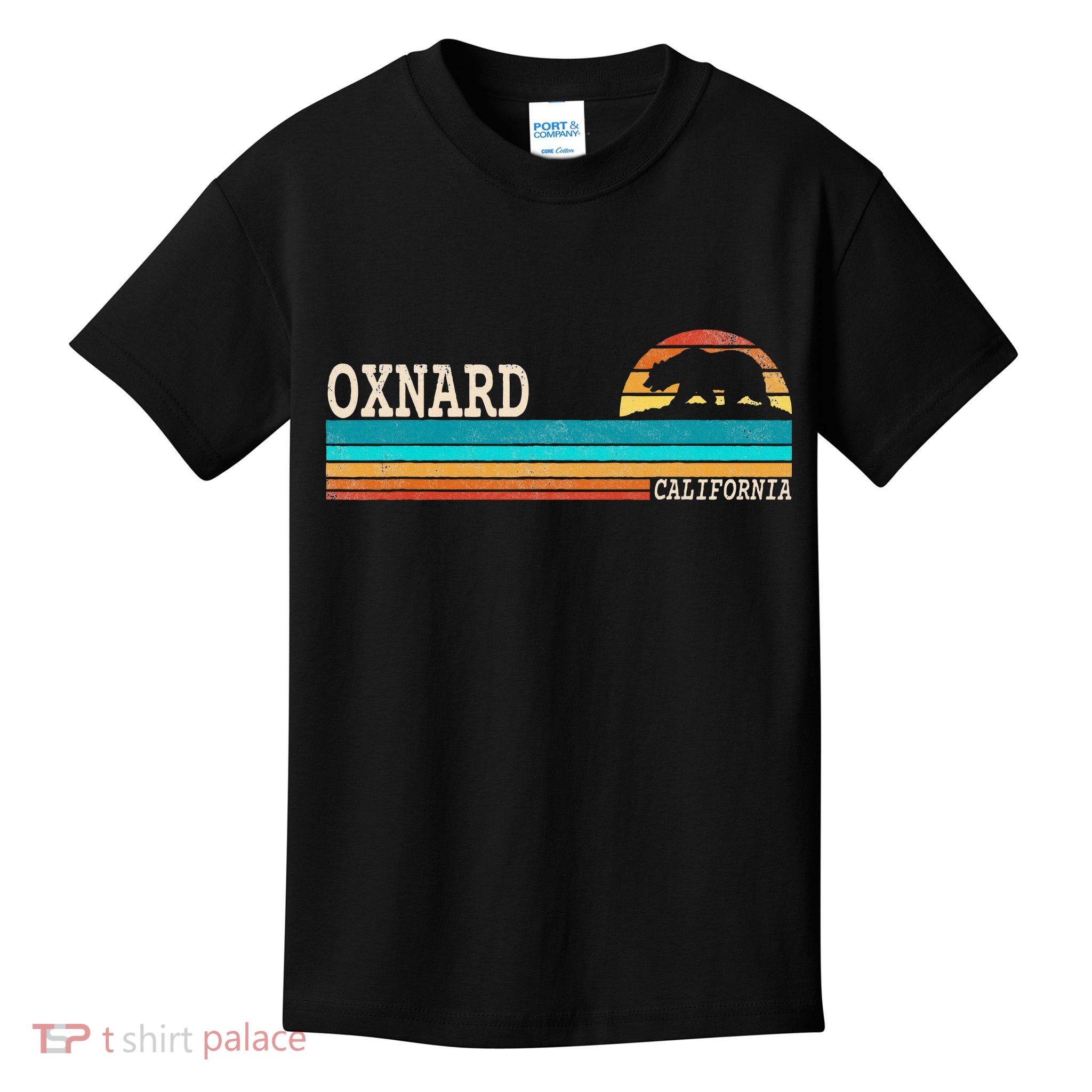Oxnard California State Bear Retro Sunset Kids T-Shirt