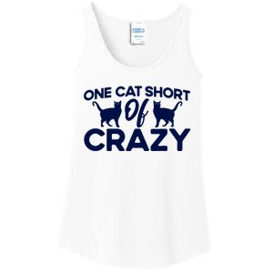 One Cat Short Of Crazy Cat Lover Sayings Kitten Quotes Funny Ladies Essential Tank