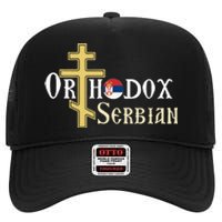 Orthodox Cross Symbol Serbian Christian High Crown Mesh Back Trucker Hat