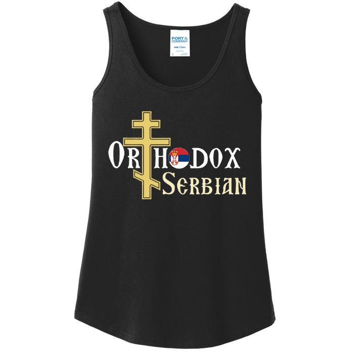 Orthodox Cross Symbol Serbian Christian Ladies Essential Tank