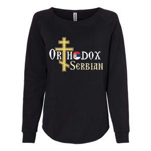 Orthodox Cross Symbol Serbian Christian Womens California Wash Sweatshirt