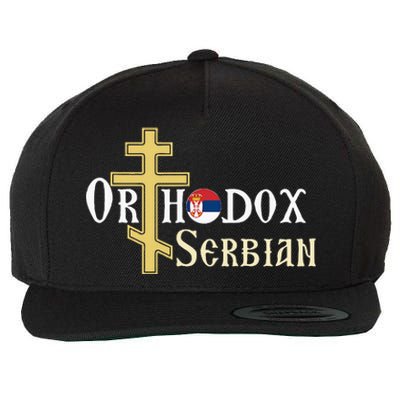 Orthodox Cross Symbol Serbian Christian Wool Snapback Cap