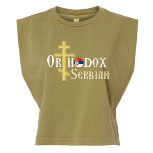 Orthodox Cross Symbol Serbian Christian Garment-Dyed Women's Muscle Tee