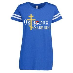 Orthodox Cross Symbol Serbian Christian Enza Ladies Jersey Football T-Shirt