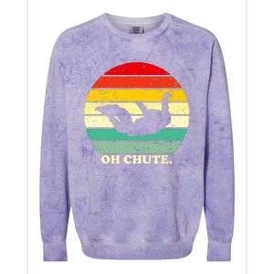 Oh Chute | Skydiving Skydive Sky Diving Skydiver Colorblast Crewneck Sweatshirt