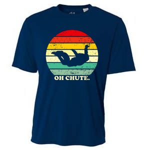 Oh Chute | Skydiving Skydive Sky Diving Skydiver Cooling Performance Crew T-Shirt