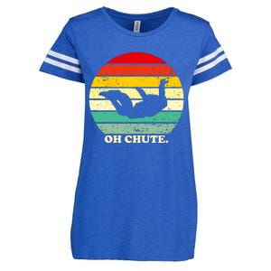 Oh Chute | Skydiving Skydive Sky Diving Skydiver Enza Ladies Jersey Football T-Shirt