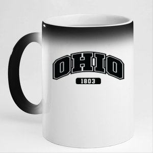 Ohio Collegiate Style 1803 11oz Black Color Changing Mug