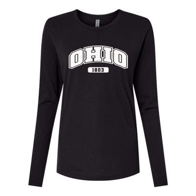 Ohio Collegiate Style 1803 Womens Cotton Relaxed Long Sleeve T-Shirt