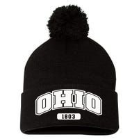 Ohio Collegiate Style 1803 Pom Pom 12in Knit Beanie