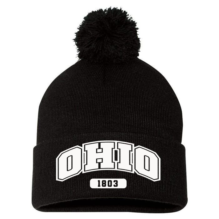 Ohio Collegiate Style 1803 Pom Pom 12in Knit Beanie
