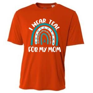 Ovarian Cancer Support Awareness Boho I Wear Teal For My Mom Gift Cooling Performance Crew T-Shirt